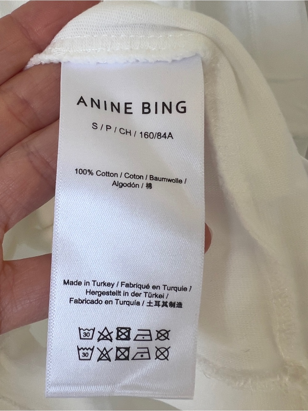 Anine Bing Jaylin Monogram T-shirt Tee in White NWT - Picture 8 of 9
